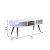 Coffee Table with Melamine Paper Veneer Top and 1 Drawer, White
