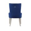 Side Chair with Button Tufted Back and Tapered Legs, Blue