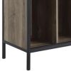 TV Stand with Metal Frame, Rustic Oak Brown and Black