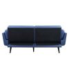 81 Inch Adjustable Sofa and Ottoman Set, Blue Fabric, Buttonless Tufting