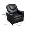 Nik Youth Recliner Chair, Cup Holder, Padded Seat and Back, Black