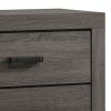 Lola 46 Inch Tall Dresser Chest, 4 Drawers, Metal Bar Handles, Dark Gray