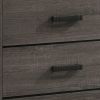 Lola 46 Inch Tall Dresser Chest, 4 Drawers, Metal Bar Handles, Dark Gray