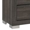 Lola 46 Inch Tall Dresser Chest, 4 Drawers, Metal Bar Handles, Dark Gray