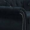 Rima 51 Inch Classic Accent Chair, Velvet Upholstery, Rolled Arms, Black