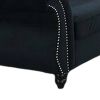 Rima 51 Inch Classic Accent Chair, Velvet Upholstery, Rolled Arms, Black