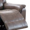 Oya 40 Inch Power Recliner Chair, Pull Tab Mechanism, Rich Brown Leather