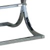 Gavin 24 Inch Side End Table, Mirrored Panels, Curved Crossed Base, Chrome