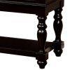 Fritz 52 Inch Server, 2 Cabinets, 2 Drawers, Black, Oak Brown, Turned Legs