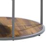 Lenn 24 Inch 3 Tier Round Brown Side End Table, Half Shelf, Gray Frame
