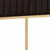 Bran 23 Inch Square Side End Table, Brown Wood, Gold Steel Base, 1 Drawer
