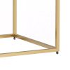 Bran 23 Inch Square Side End Table, Brown Wood, Gold Steel Base, 1 Drawer