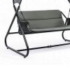66 Inch Outdoor Swing Chair, Double Hanging, Sturdy Steel Frame, Black