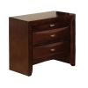 Simo Nightstand, Spacious Top, Nickel, 3 Drawers