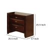 Simo Nightstand, Spacious Top, Nickel, 3 Drawers