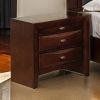 Simo Nightstand, Spacious Top, Nickel, 3 Drawers