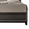 Erica Queen Size Bed, Gray, Black Wood Finish, Panel Style Headboard