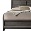 Erica Twin Size Bed, Gray and Black Wood Finish, Panel Style Headboard