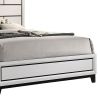 Erica Full Size Bed, White and Black Wood Finish, Panel Style Headboard