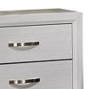 Erica Nightstand, 2 Drawers, White Wood Finished Frame, Metal Handles