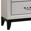 Erica Nightstand, 2 Drawers, White Wood Finished Frame, Metal Handles