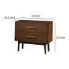 Roma Nightstand, 2 Drawers, Nickel Bar Handles