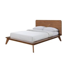 Stacy Queen Size Platform Bed, Panel Headboard