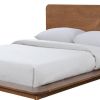 Stacy Queen Size Platform Bed, Panel Headboard