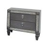 Laine Nightstand, 2 Drawers, Crystal Like Acrylic Trim