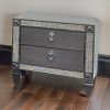 Laine Nightstand, 2 Drawers, Crystal Like Acrylic Trim
