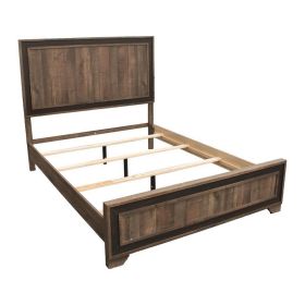 Modern Queen Size Bed w Tall Panel Headboard