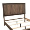 Modern Queen Size Bed w Tall Panel Headboard