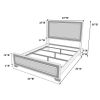 Modern Queen Size Bed w Tall Panel Headboard