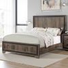 Modern Queen Size Bed w Tall Panel Headboard