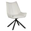 Amyra Swivel Accent Side Chair, White Fabric