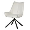 Amyra Swivel Accent Side Chair, White Fabric