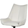 Amyra Swivel Accent Side Chair, White Fabric