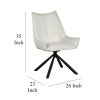 Amyra Swivel Accent Side Chair, White Fabric
