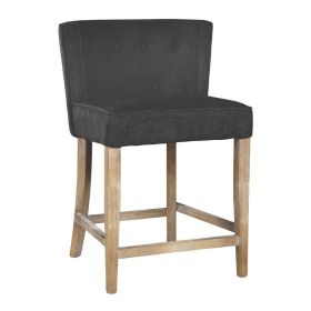 Cly Counter Stool Chair, Soft Dark Gray Fabric