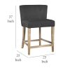 Cly Counter Stool Chair, Soft Dark Gray Fabric