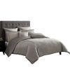 Loi 8pc King Comforter Set with Pillows, Shams, Reversible Gray Silver