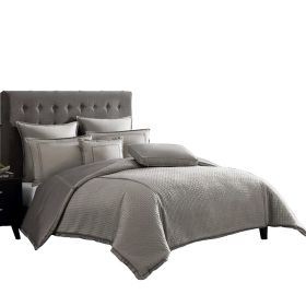 Loi 8pc King Comforter Set with Pillows, Shams, Reversible Gray Silver