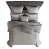 Loi 8pc King Comforter Set with Pillows, Shams, Reversible Gray Silver