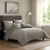 Loi 8pc King Comforter Set with Pillows, Shams, Reversible Gray Silver