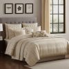 Rely 10pc Coverlet Queen Size Comforter Set, Woven Jacquard, Ivory