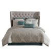 Regy 10pc King Size Comforter Set with Shams, Blue Gray Medallion