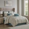 Regy 10pc King Size Comforter Set with Shams, Blue Gray Medallion