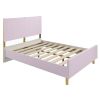 Tyra Full Size Bed, Sleek Panel Headboard, Gloss Pink Chevron Pattern