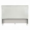 Dorie Twin Bed, Pearl White Faux Leather Victorian Carved w Crystals