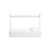 Kally Full Size Floor Bed, Tent Style Design, Matte White Wood